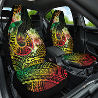 Hawaii Discoverers Day Car Seat Cover Polynesian Fish Hook With Hibiscus Reggae LT05 One Size Reggae - Polynesian Pride