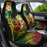 Hawaii Discoverers Day Car Seat Cover Polynesian Fish Hook With Hibiscus Reggae LT05 - Polynesian Pride