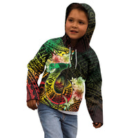 Hawaii Discoverers Day Kid Hoodie Polynesian Fish Hook With Hibiscus Reggae LT05 - Polynesian Pride