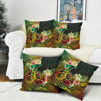 Hawaii Discoverers Day Pillow Cover Polynesian Fish Hook With Hibiscus Reggae LT05 - Polynesian Pride