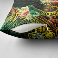 Hawaii Discoverers Day Pillow Cover Polynesian Fish Hook With Hibiscus Reggae LT05 - Polynesian Pride