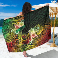 Hawaii Discoverers Day Sarong Polynesian Fish Hook With Hibiscus Reggae
