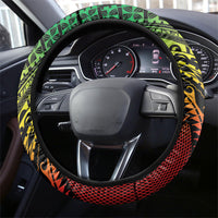 Hawaii Discoverers Day Steering Wheel Cover Polynesian Fish Hook With Hibiscus Reggae LT05 - Polynesian Pride