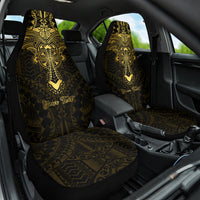 Personalized Polynesia Car Seat Cover With Christian Cross LT05 One Size Gold - Polynesian Pride