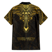 Personalized Polynesia Family Matching Tank Maxi Dress and Hawaiian Shirt With Christian Cross LT05 - Polynesian Pride