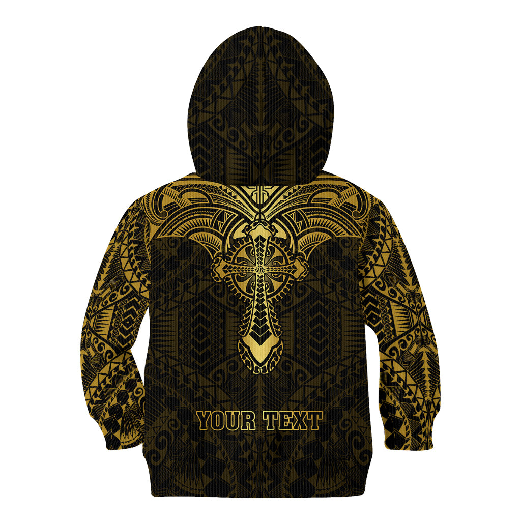 Personalized Polynesia Kid Hoodie With Christian Cross LT05 - Polynesian Pride