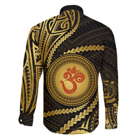 Polynesia Family Matching Long Sleeve Bodycon Dress and Hawaiian Shirt With Hindu Om Symbol LT05 - Polynesian Pride