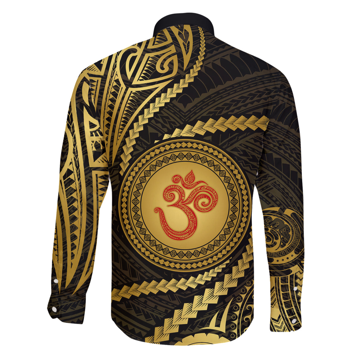 Polynesia Family Matching Tank Maxi Dress and Hawaiian Shirt With Hindu Om Symbol LT05 - Polynesian Pride