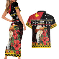 Papua New Guinea Christmas Couples Matching Short Sleeve Bodycon Dress and Hawaiian Shirt Bird Of Paradise Hamamas Krismas LT05 - Polynesian Pride
