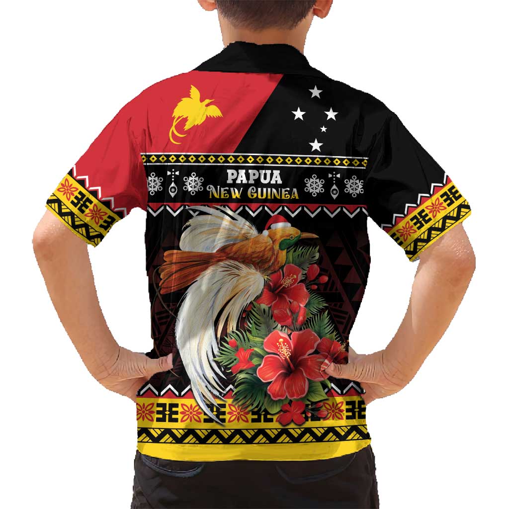 Papua New Guinea Christmas Family Matching Off Shoulder Maxi Dress and Hawaiian Shirt Bird Of Paradise Hamamas Krismas LT05 - Polynesian Pride