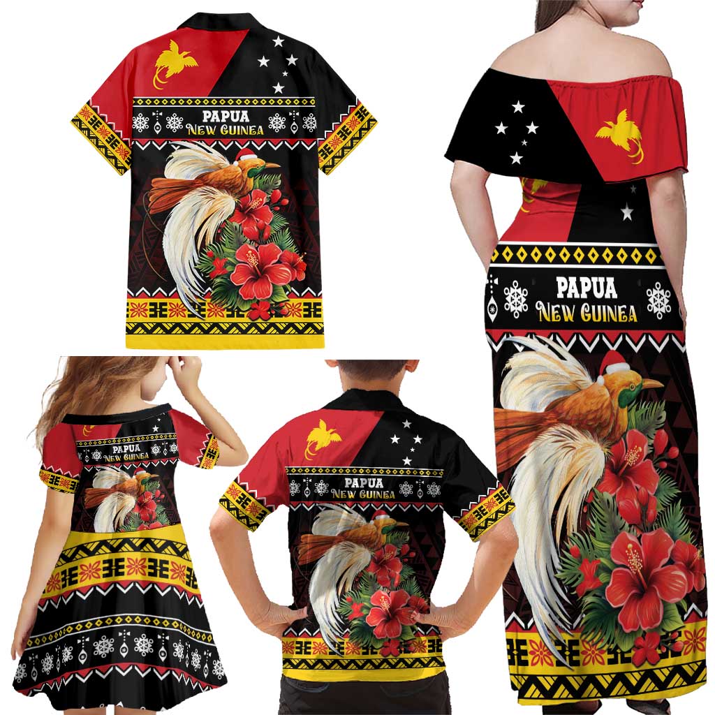 Papua New Guinea Christmas Family Matching Off Shoulder Maxi Dress and Hawaiian Shirt Bird Of Paradise Hamamas Krismas LT05 - Polynesian Pride