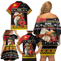 Papua New Guinea Christmas Family Matching Off Shoulder Short Dress and Hawaiian Shirt Bird Of Paradise Hamamas Krismas LT05 - Polynesian Pride