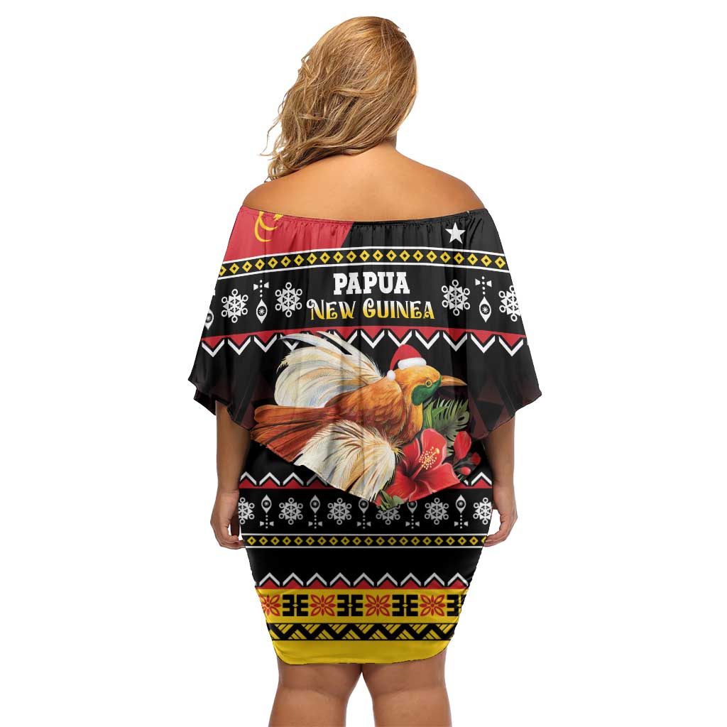 Papua New Guinea Christmas Family Matching Off Shoulder Short Dress and Hawaiian Shirt Bird Of Paradise Hamamas Krismas LT05 - Polynesian Pride