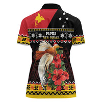 Papua New Guinea Christmas Women Polo Shirt Bird Of Paradise Hamamas Krismas LT05 - Polynesian Pride