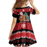 New Zealand Christmas Family Matching Off Shoulder Maxi Dress and Hawaiian Shirt Funny Santa Riding Kiwi Meri Kirihimete LT05 - Polynesian Pride
