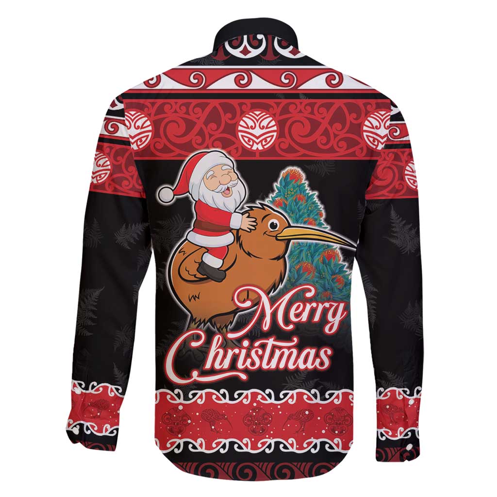 New Zealand Christmas Family Matching Puletasi and Hawaiian Shirt Funny Santa Riding Kiwi Meri Kirihimete LT05 - Polynesian Pride