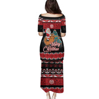New Zealand Christmas Family Matching Puletasi and Hawaiian Shirt Funny Santa Riding Kiwi Meri Kirihimete LT05 - Polynesian Pride