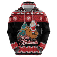 New Zealand Christmas Hoodie Funny Santa Riding Kiwi Meri Kirihimete LT05 - Polynesian Pride