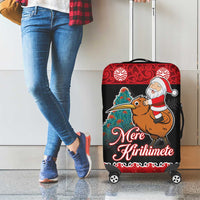 New Zealand Christmas Luggage Cover Funny Santa Riding Kiwi Meri Kirihimete LT05 - Polynesian Pride