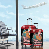 New Zealand Christmas Luggage Cover Funny Santa Riding Kiwi Meri Kirihimete LT05 - Polynesian Pride