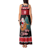 New Zealand Christmas Tank Maxi Dress Funny Santa Riding Kiwi Meri Kirihimete LT05 - Polynesian Pride