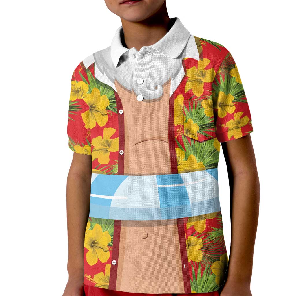 Polynesia Santa Claus Costume Kid Polo Shirt Tropical Vibe