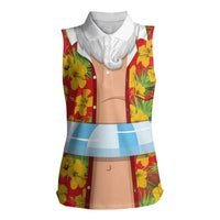 Polynesia Santa Claus Costume Women Sleeveless Polo Shirt Tropical Vibe