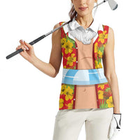 Polynesia Santa Claus Costume Women Sleeveless Polo Shirt Tropical Vibe