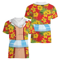 Polynesia Santa Claus Costume Women V-Neck T-Shirt Tropical Vibe