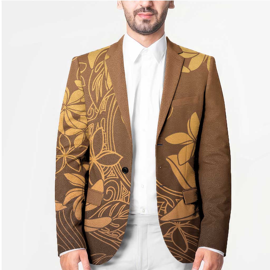 Tiare Tahiti Blazer Brown Polynesia Motifs - Polynesian Pride
