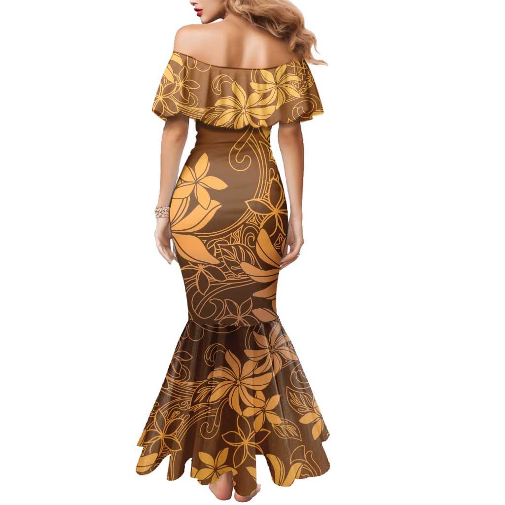 Tiare Tahiti Family Matching Mermaid Dress and Hawaiian Shirt Brown Polynesia Motifs LT05 - Polynesian Pride