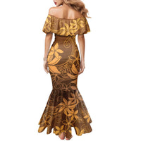 Tiare Tahiti Family Matching Mermaid Dress and Hawaiian Shirt Brown Polynesia Motifs LT05 - Polynesian Pride