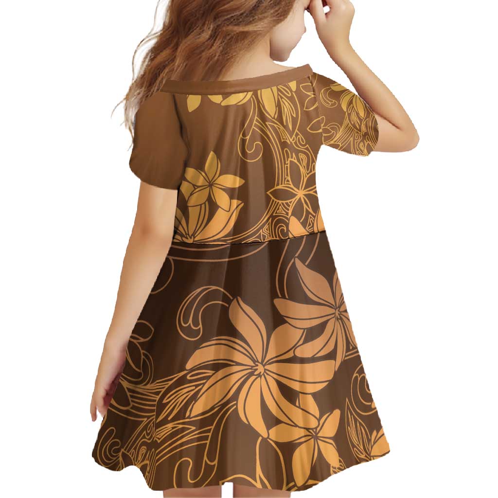 Tiare Tahiti Family Matching Summer Maxi Dress and Hawaiian Shirt Brown Polynesia Motifs - Polynesian Pride