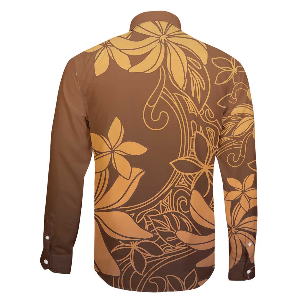 Tiare Tahiti Family Matching Summer Maxi Dress and Hawaiian Shirt Brown Polynesia Motifs - Polynesian Pride