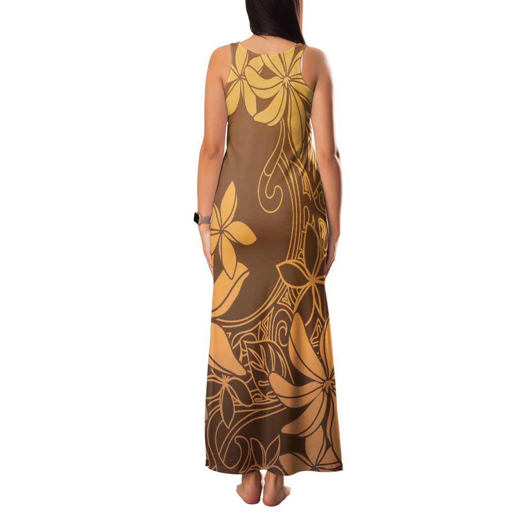 Tiare Tahiti Family Matching Tank Maxi Dress and Hawaiian Shirt Brown Polynesia Motifs LT05 - Polynesian Pride