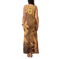 Tiare Tahiti Family Matching Tank Maxi Dress and Hawaiian Shirt Brown Polynesia Motifs LT05 - Polynesian Pride