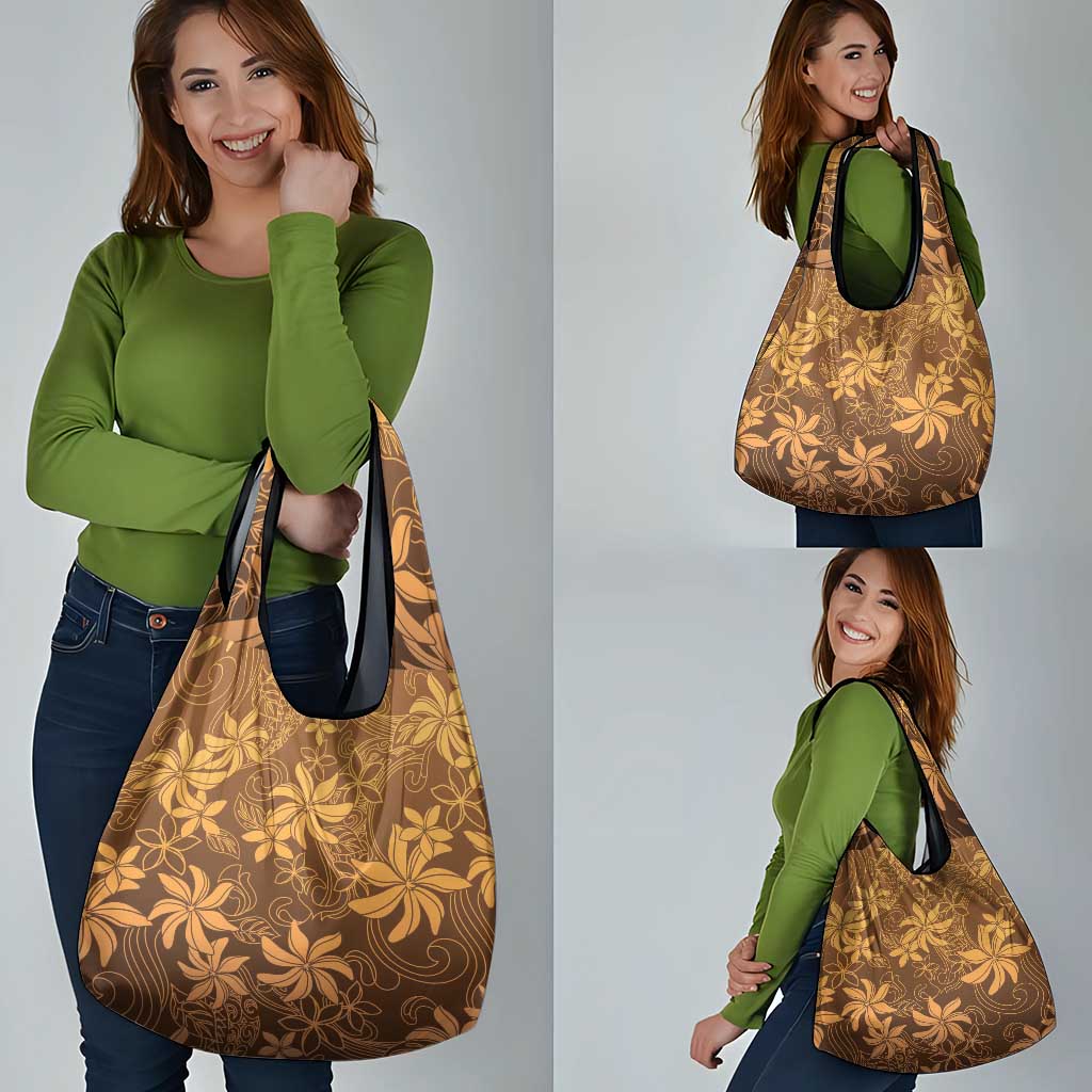 Tiare Tahiti Grocery Bag Brown Polynesia Motifs - Polynesian Pride