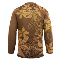Tiare Tahiti Hockey Jersey Brown Polynesia Motifs - Polynesian Pride