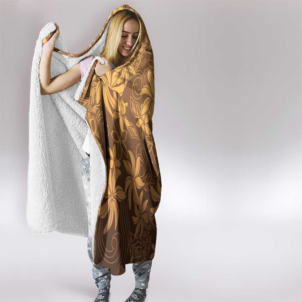 Tiare Tahiti Hooded Blanket Brown Polynesia Motifs LT05 - Polynesian Pride