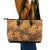 Tiare Tahiti Leather Tote Bag Brown Polynesia Motifs - Polynesian Pride