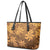 Tiare Tahiti Leather Tote Bag Brown Polynesia Motifs - Polynesian Pride