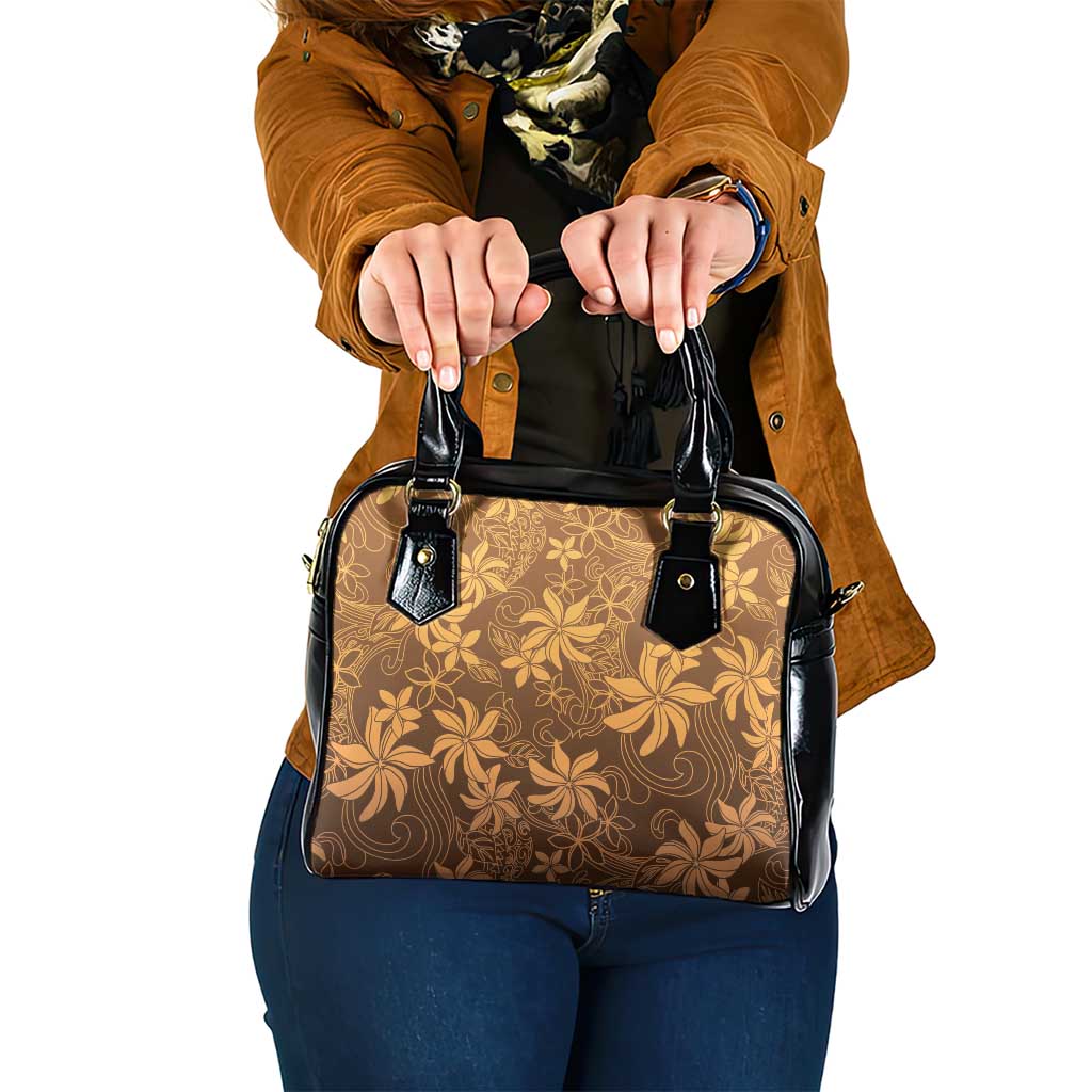 Tiare Tahiti Shoulder Handbag Brown Polynesia Motifs - Polynesian Pride