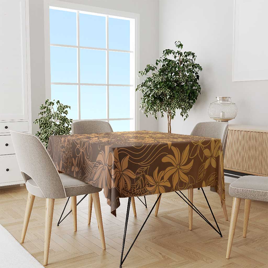 Tiare Tahiti Tablecloth Brown Polynesia Motifs - Polynesian Pride