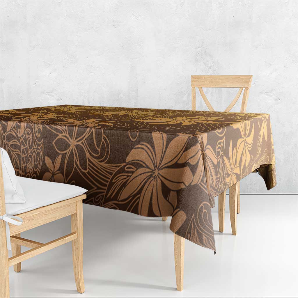 Tiare Tahiti Tablecloth Brown Polynesia Motifs - Polynesian Pride