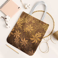 Tiare Tahiti Tote Bag Brown Polynesia Motifs - Polynesian Pride