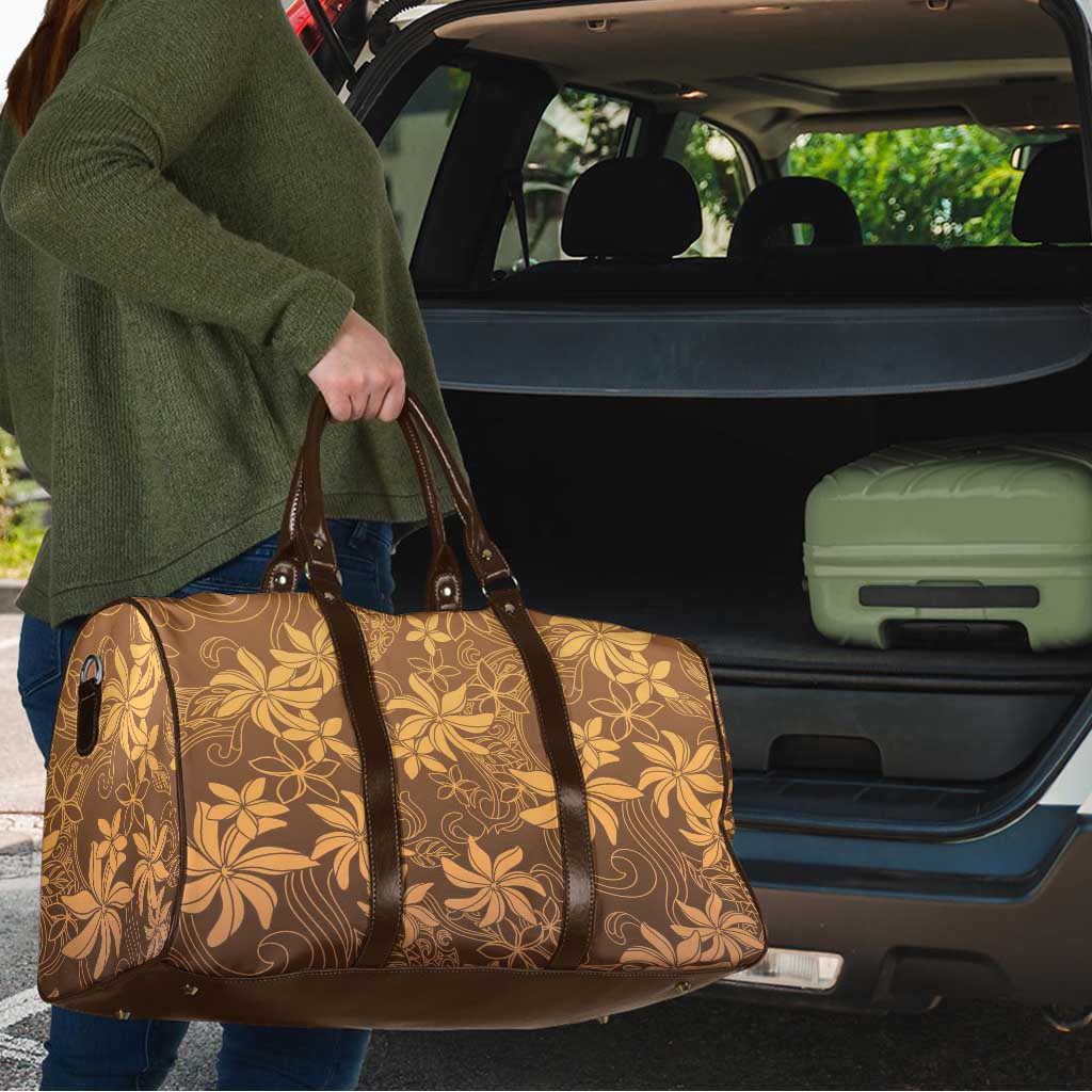 Tiare Tahiti Travel Bag Brown Polynesia Motifs - Polynesian Pride