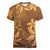 Tiare Tahiti Women V-Neck T-Shirt Brown Polynesia Motifs - Polynesian Pride