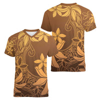 Tiare Tahiti Women V-Neck T-Shirt Brown Polynesia Motifs LT05 - Polynesian Pride