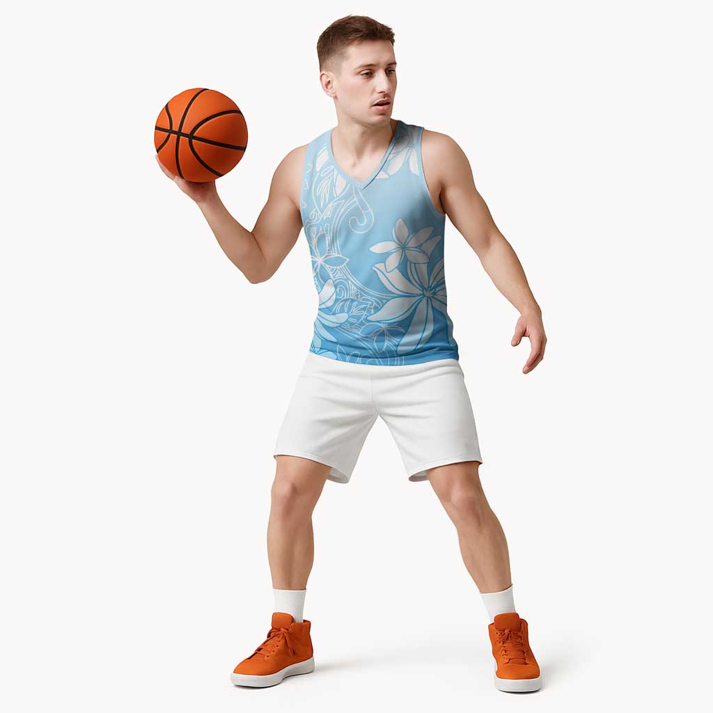 Tiare Tahiti Basketball Jersey Blue Polynesia Motifs - Polynesian Pride