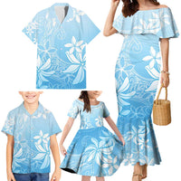 Tiare Tahiti Family Matching Mermaid Dress and Hawaiian Shirt Blue Polynesia Motifs LT05 - Polynesian Pride